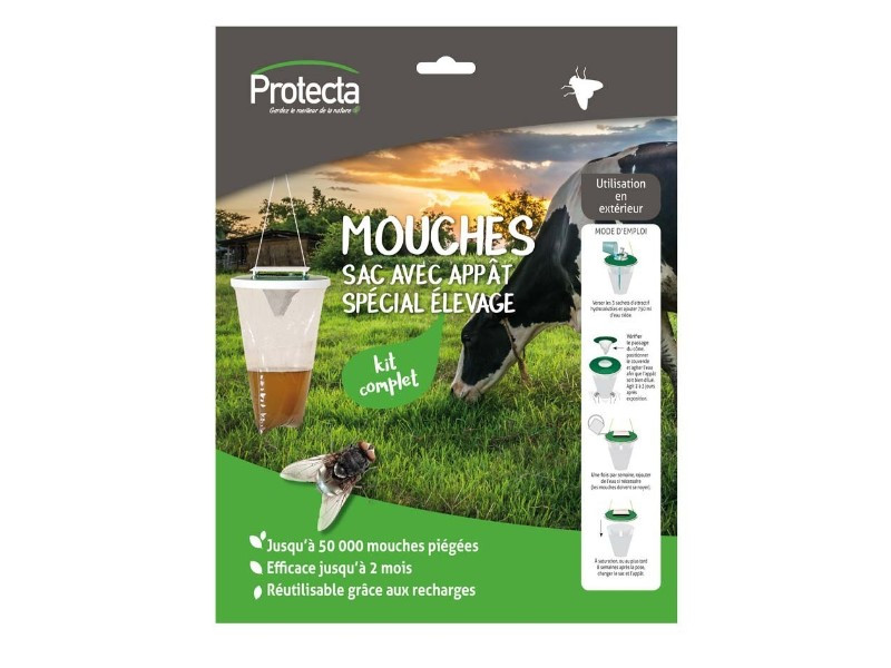 Kit  piègeage sac à mouches + 3 appâts Kit  piègeage sac à mouches + 3 appâts