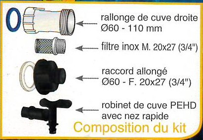 Robinet raccord pour cuve à eau 1000l (2 S60X6) - robinet récuperateur eau 1000  litres